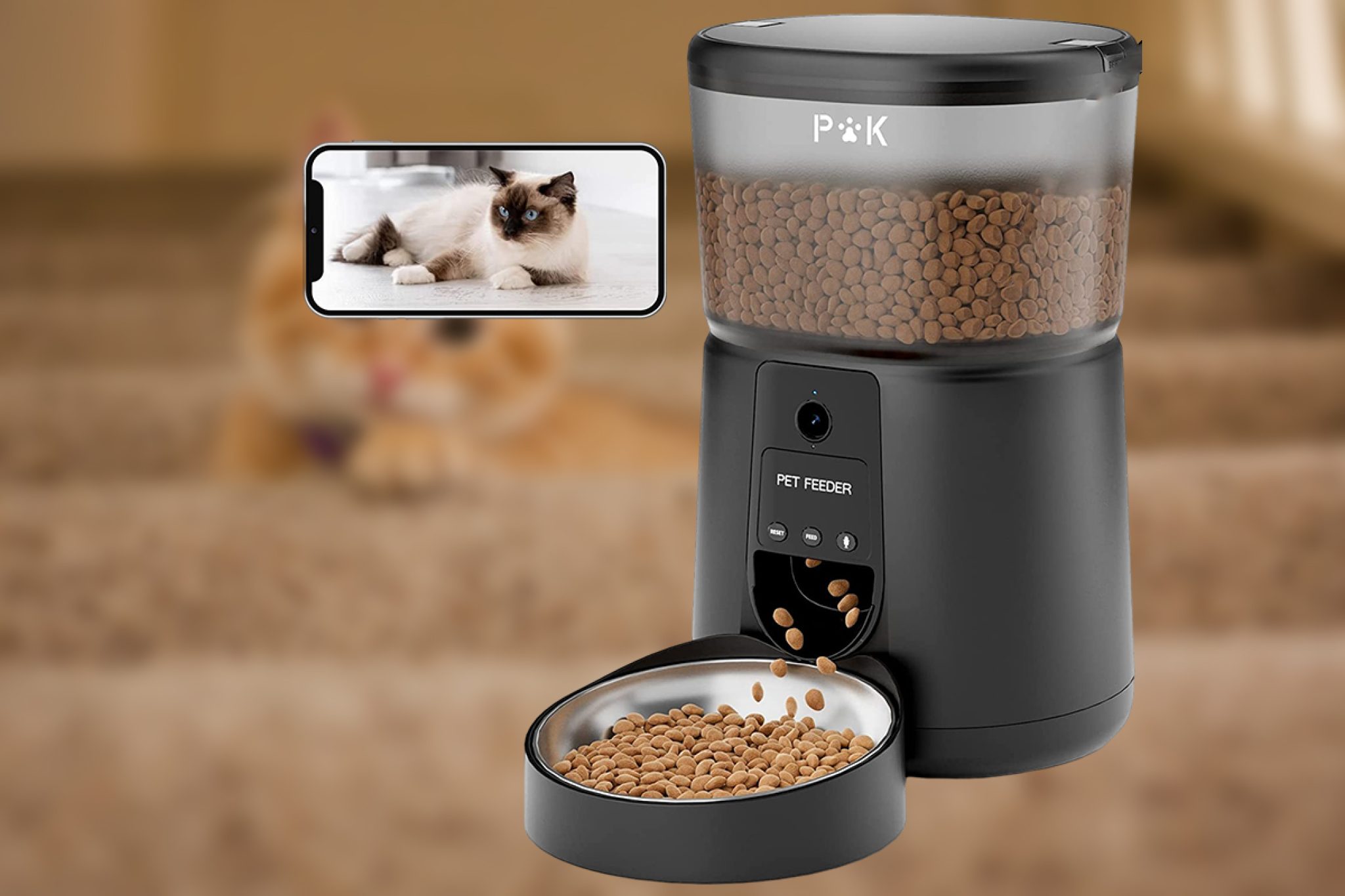 Distributeur Automatique Croquettes Et Eau Chat - 1,8L Nourriture + 800mL Eau - Sans électricité - Nettoyage Facile